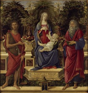 Die Ausstellungen zeigt Werke des Künstlers Sandro Botticelli, wie z.B. "Bardi-Altar". Bildquell: 1484/85 Staatliche Museen zu Berlin, Gemäldegalerie / Jörg P. Anders