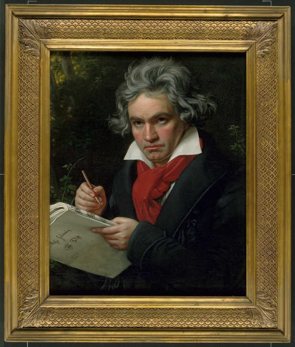Im Garten des Beethoven Haus in Bonn steht eine Büste des berühmten Komponisten. Bildquelle: Beethoven Haus