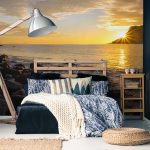 Schlafzimmer mit der Fototapete Meer