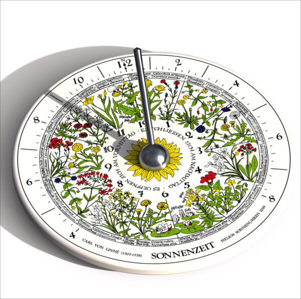 Hora Floris Sonnenuhr. Blumenuhr-Dekor.