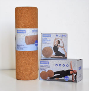 Kork Massage-Set mit Faszienrolle.
